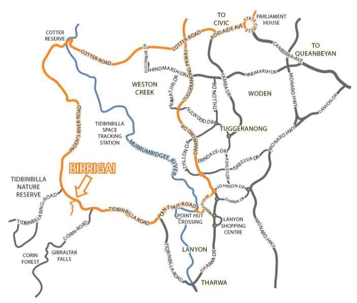 Birrigai area map