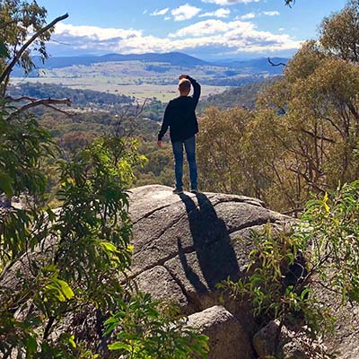 Looking out to the view of the ranges