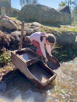 Students panning for gold