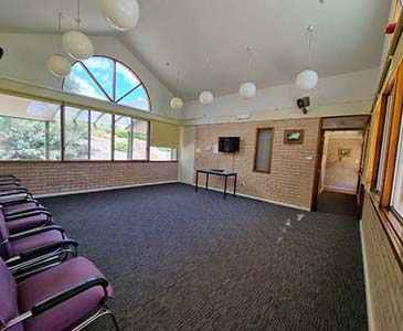 Green cabin common area